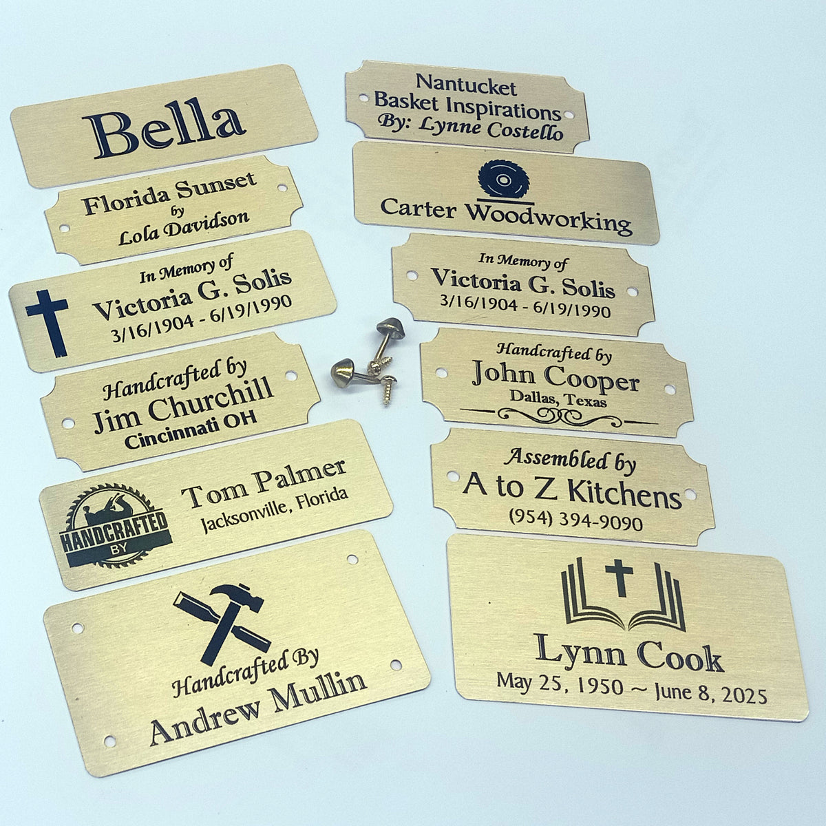 Brass or Aluminum Plates