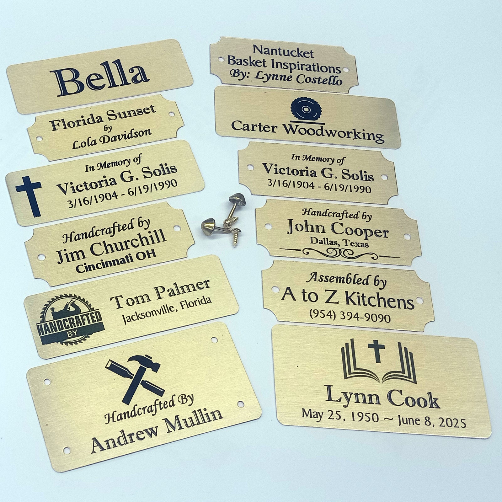 Brass or Aluminum Plates