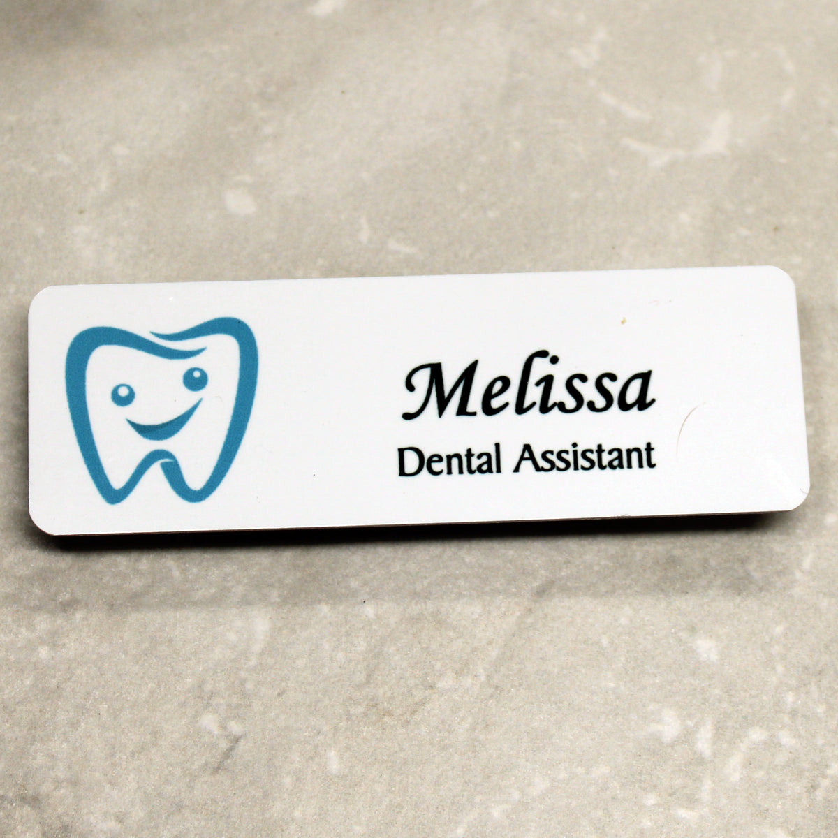 Pre-Designed Blue Smile Tooth Name Tag