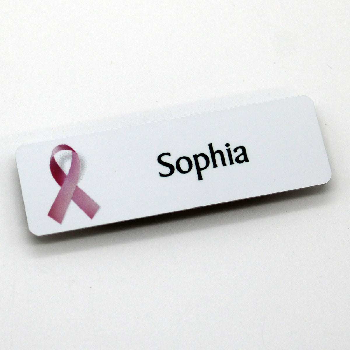 Pre-Designed Pink Ribbon Name Tag