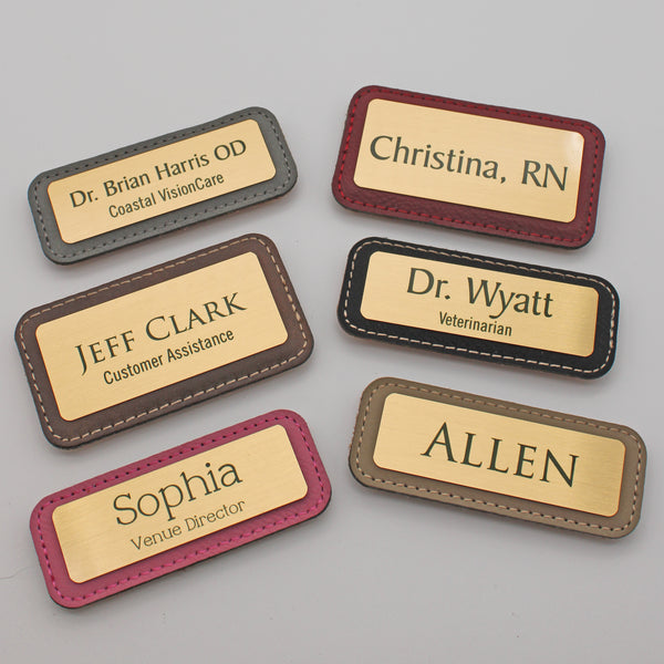 Leather & Brass Name Tags