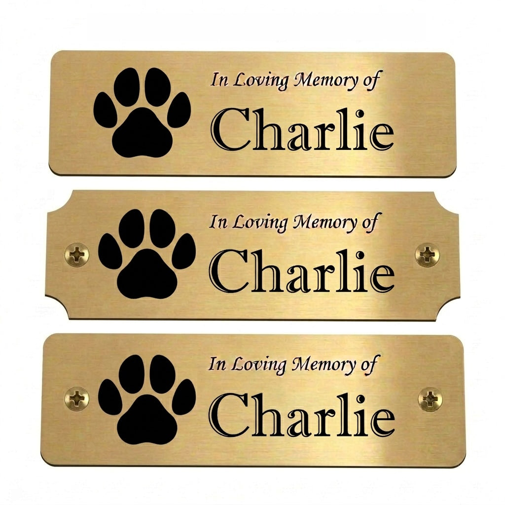 Memorial Plates With Paw