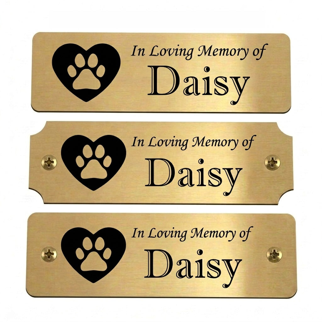 Memorial Plates With Paw & Heart