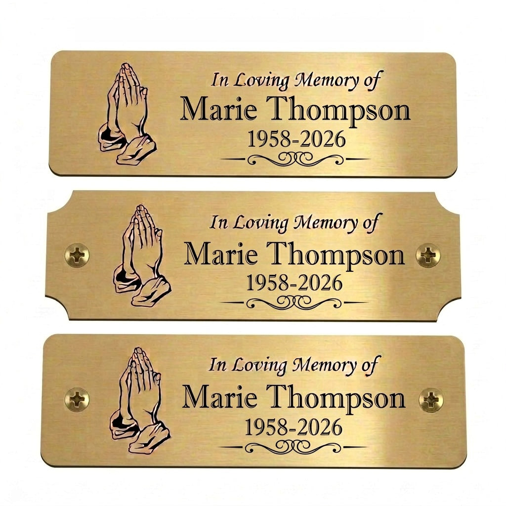 Memorial Plates with Praying Hands