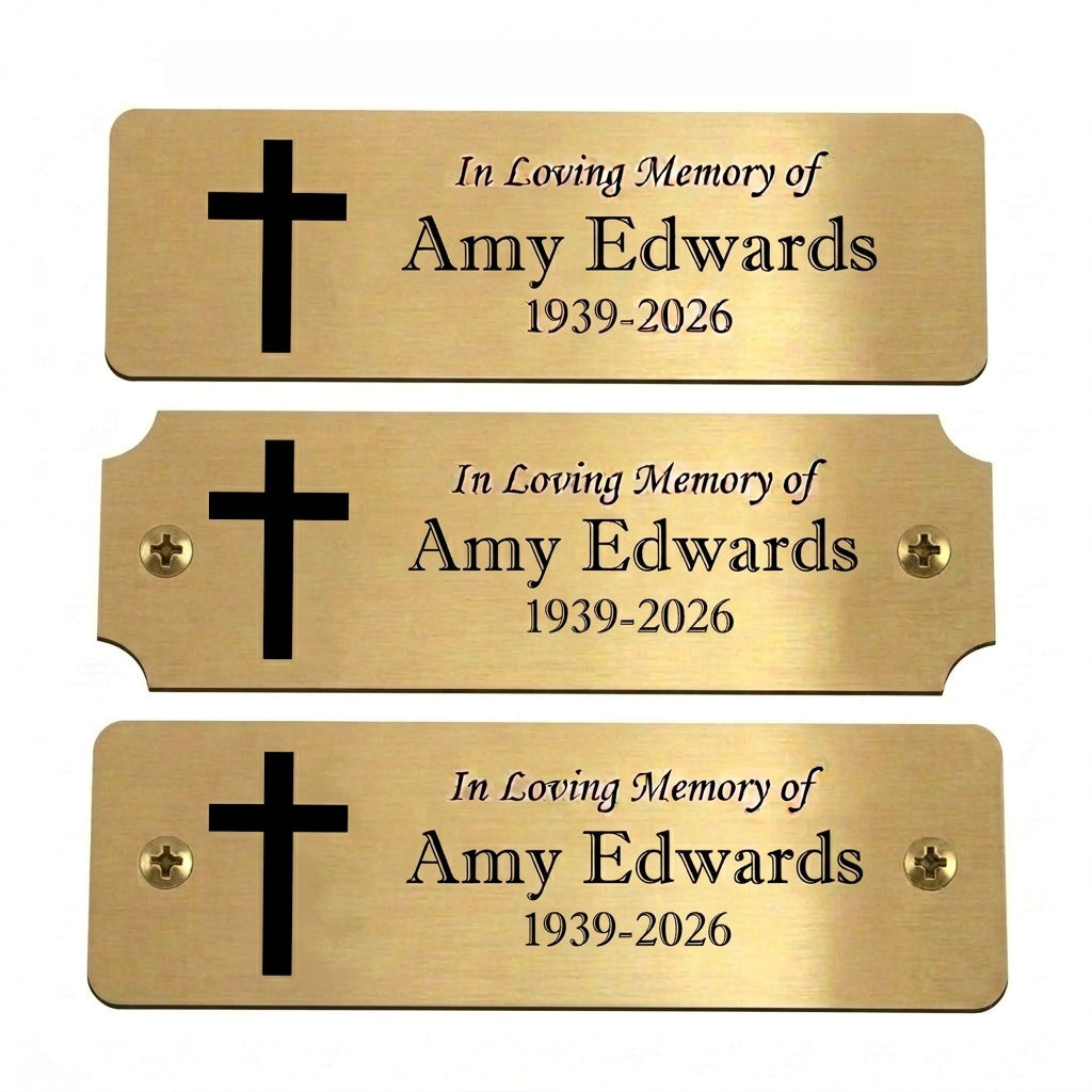 Memorial Plates with Cross