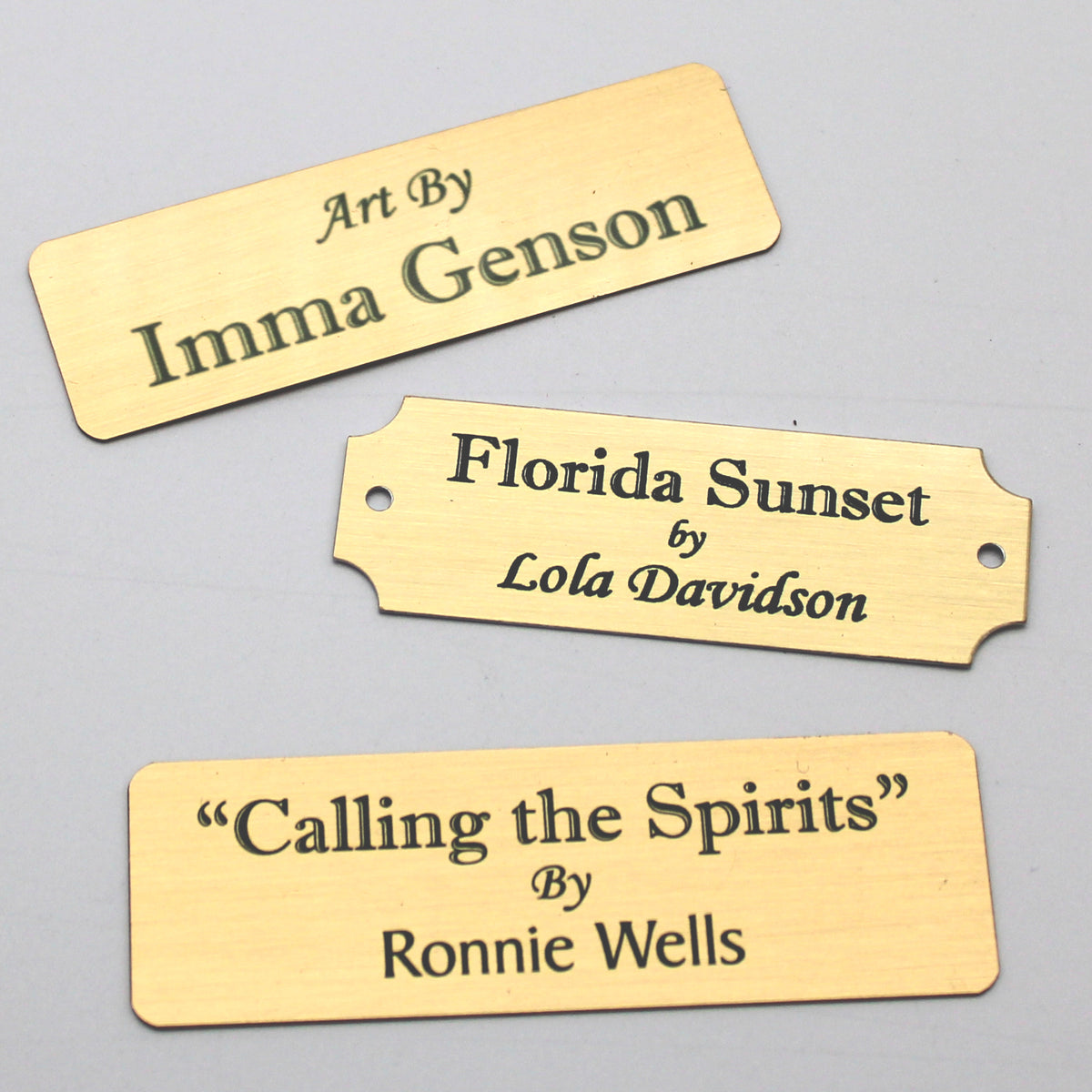 Brass or Aluminum Art & Woodworking Name Plates