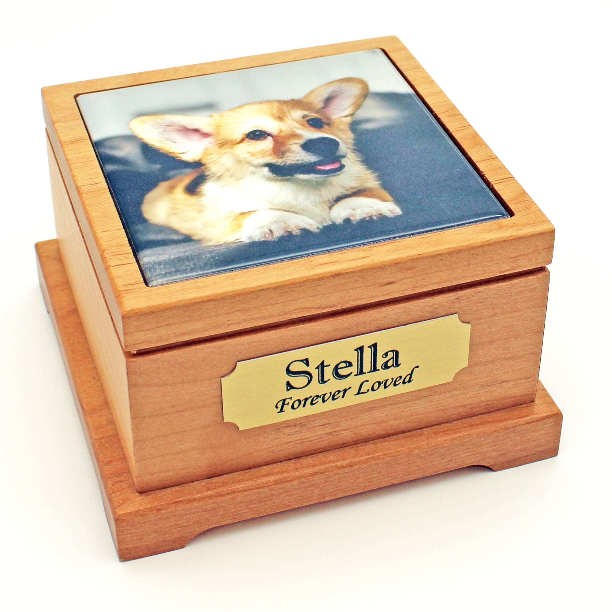 Pet Urn - Wood With Photo