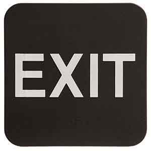 ADA Signs EXIT. Black with Braille