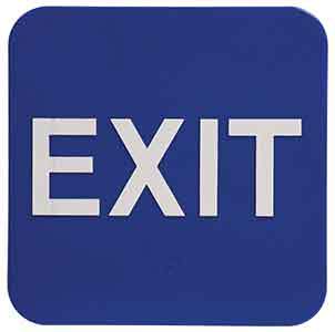 ADA Signs EXIT. Blue with Braille