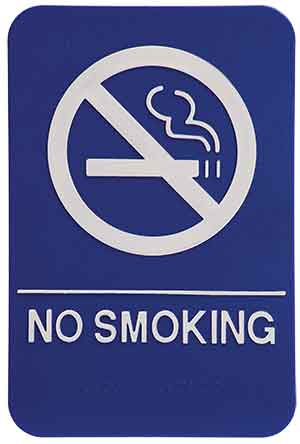 ADA Signs No Smoking Blue with Braille