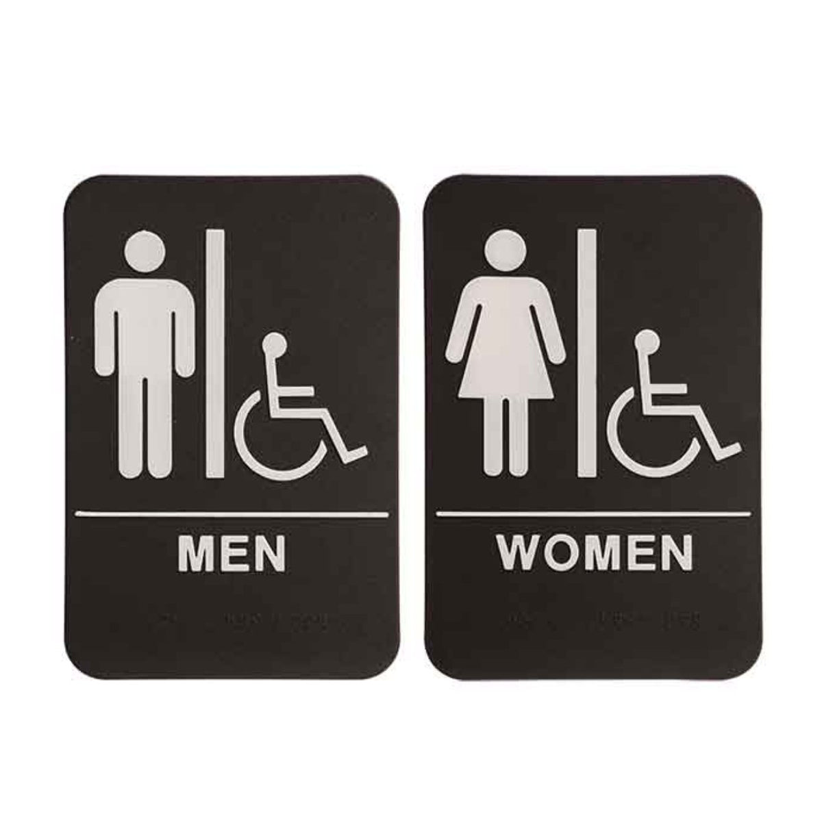 ADA Signs Restroom Handicap Black with Braille