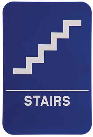 ADA Signs STAIRS. Blue with Braille