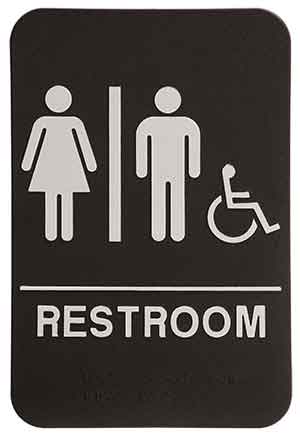 ADA Signs Unisex Restroom Black with Braille