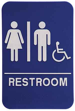 ADA Signs Unisex Restroom Blue with Braille
