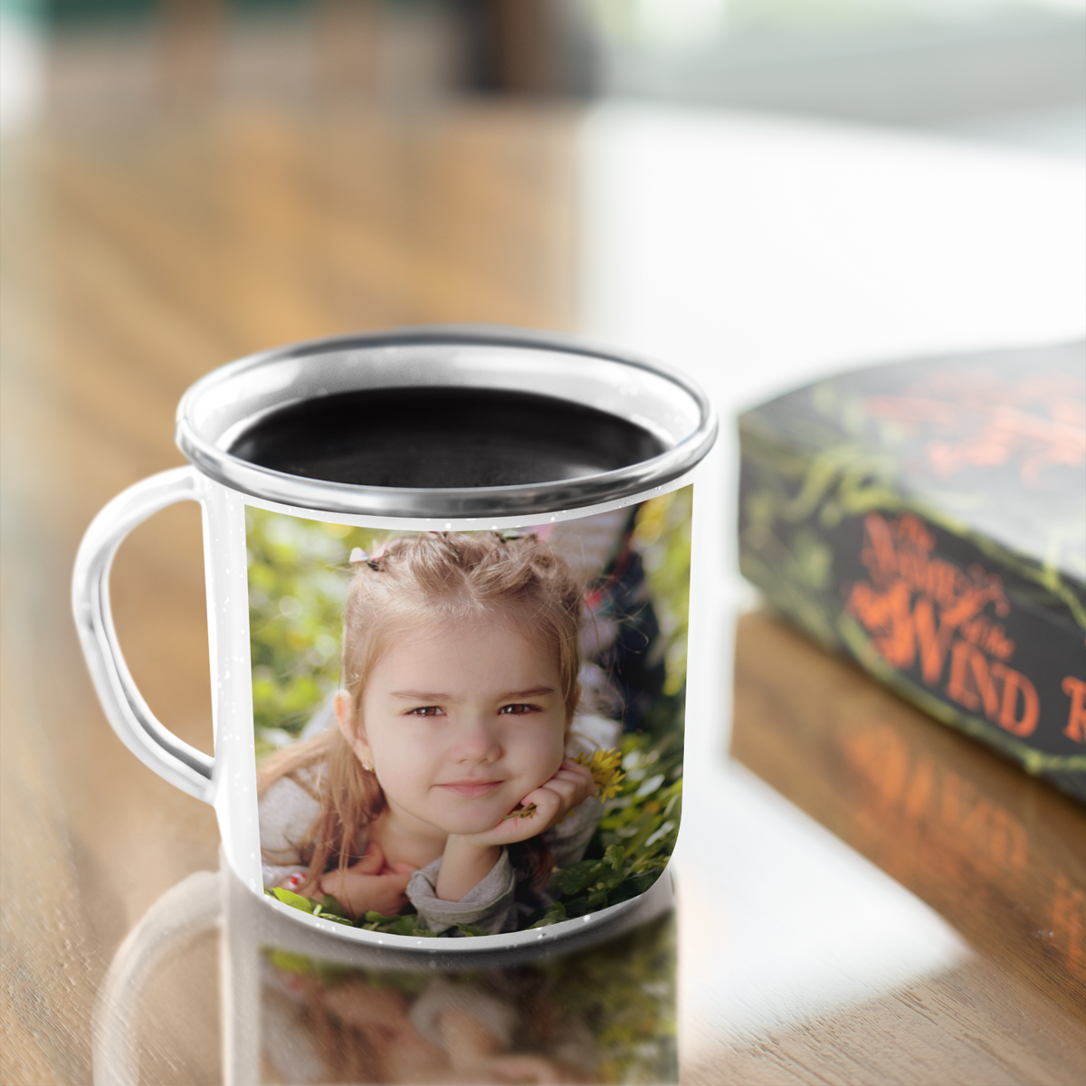 White Stainless Steel Camp Mug with Your Text, Photo or Logo