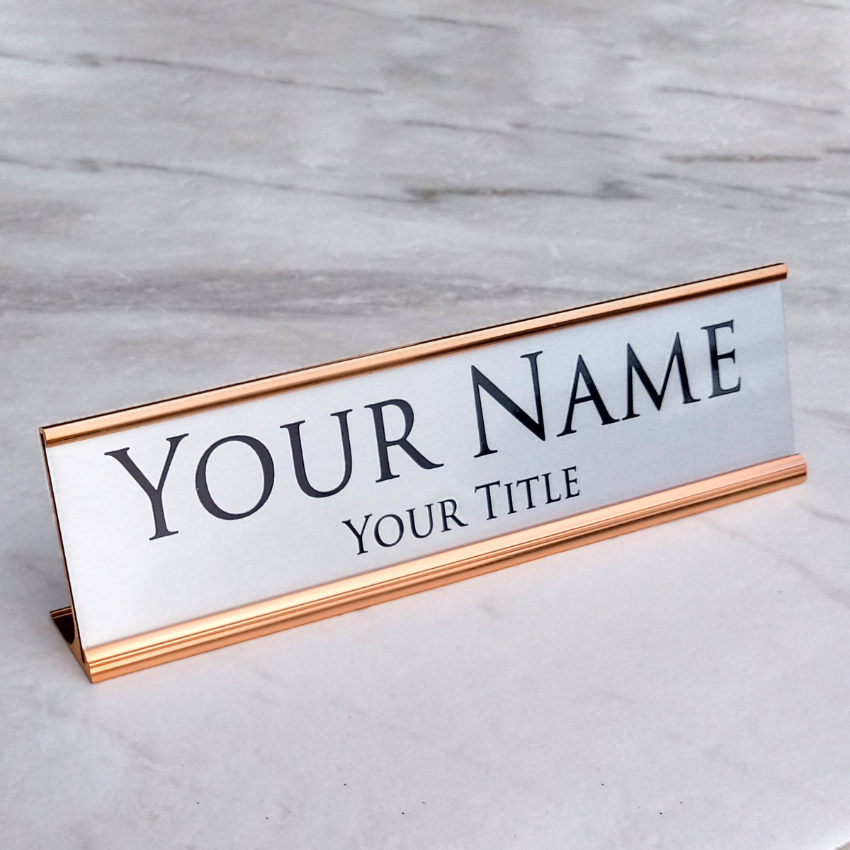 Personalized Metal Desk Sign - Gold &amp; Silver