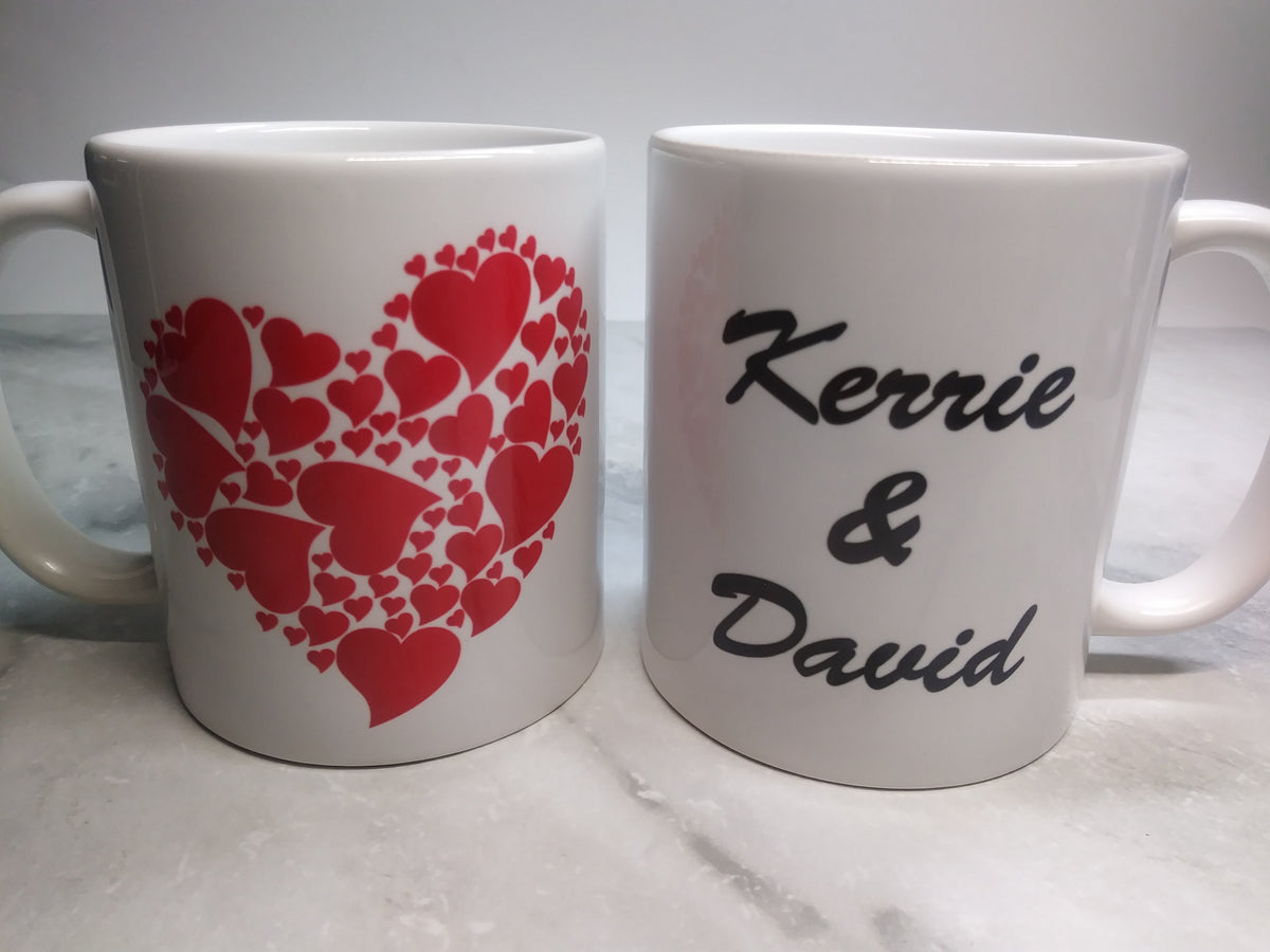 Personalized Mug with Heart and Two Names - SophiaImpressions