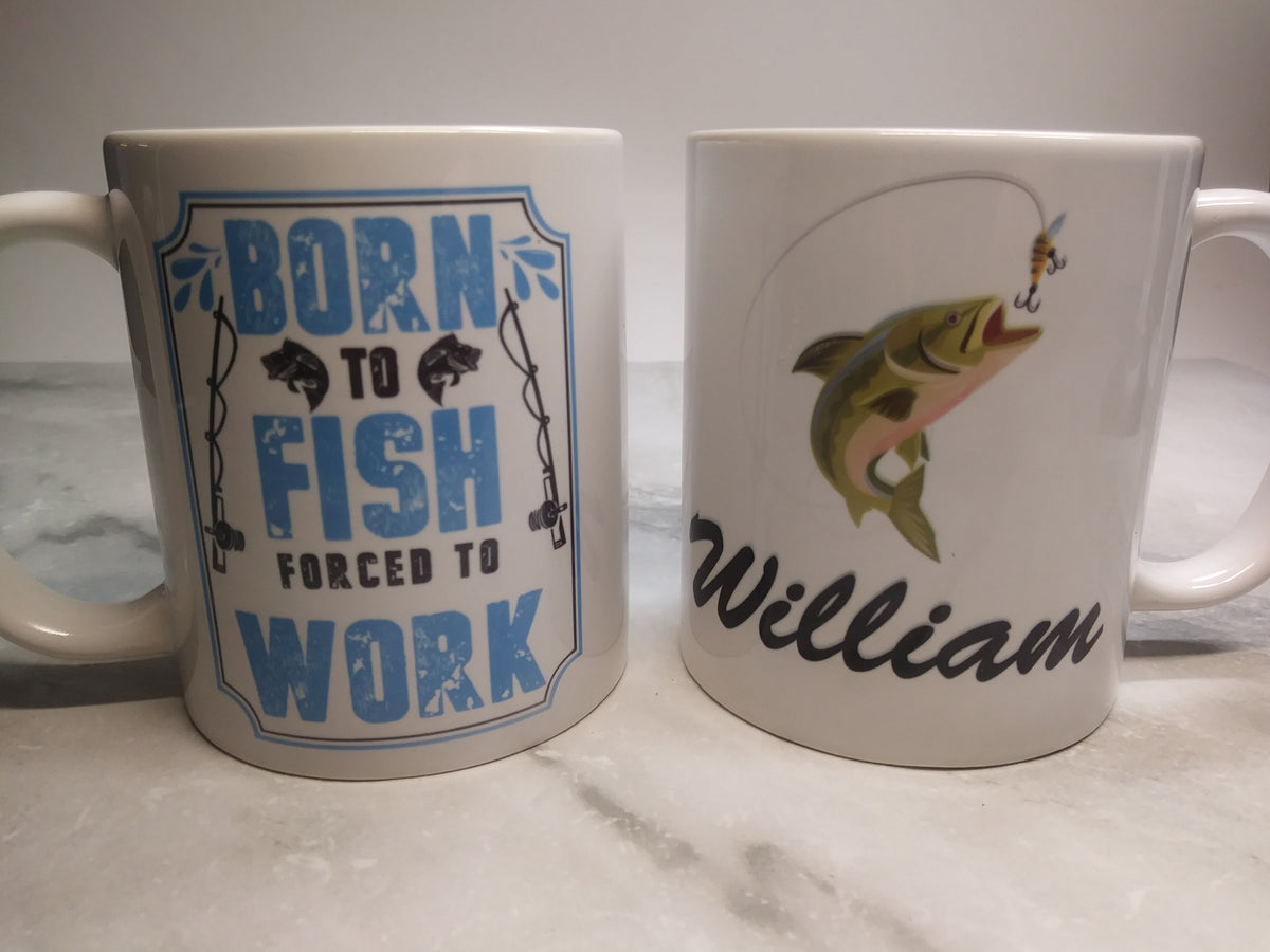Personalized Name Mug - Born To Fish - SophiaImpressions